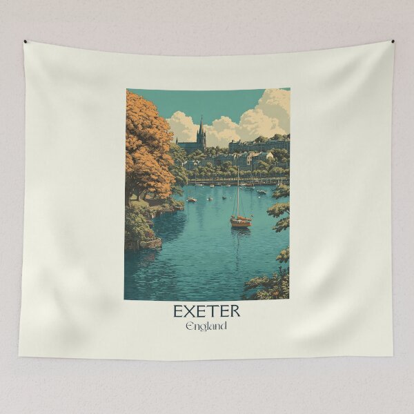 Item preview, Exeter England Cathedral and Blue Sky Poster designed and sold by TuncGK.