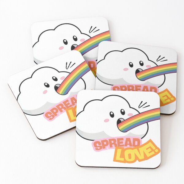 Item preview, Cute Kawaii Cloud Vomiting Rainbow – Funny 'Spread Love' Sticker designed and sold by 2IdiotsDesign.
