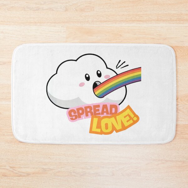 Item preview, Cute Kawaii Cloud Vomiting Rainbow – Funny 'Spread Love' Sticker designed and sold by 2IdiotsDesign.