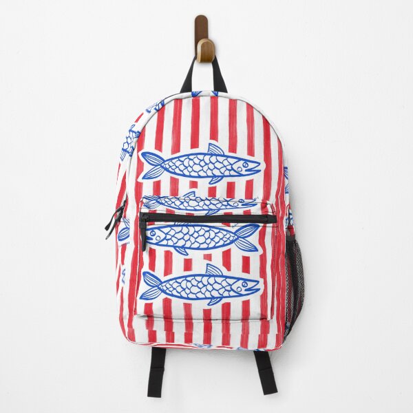 Item preview, Retro fish red and blue designed and sold by dudaoliveira.art.