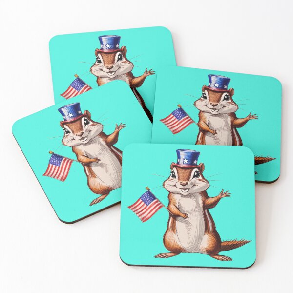 Item preview, Cute Chipmunk with American Flag designed and sold by HomeFreewithMe.
