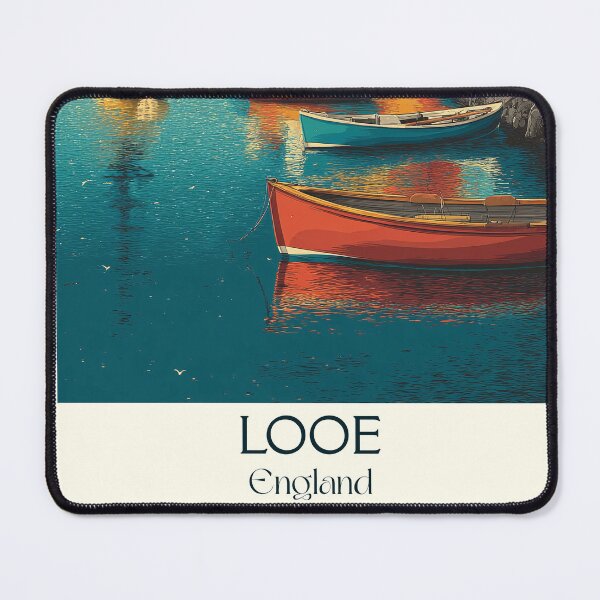 Item preview, Looe Cornwall Fishing Boats and Colorful Harbor Poster designed and sold by TuncGK.