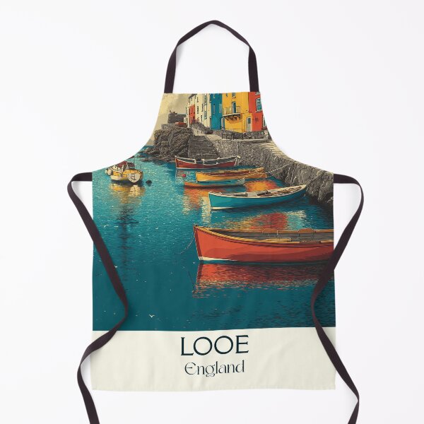 Item preview, Looe Cornwall Fishing Boats and Colorful Harbor Poster designed and sold by TuncGK.
