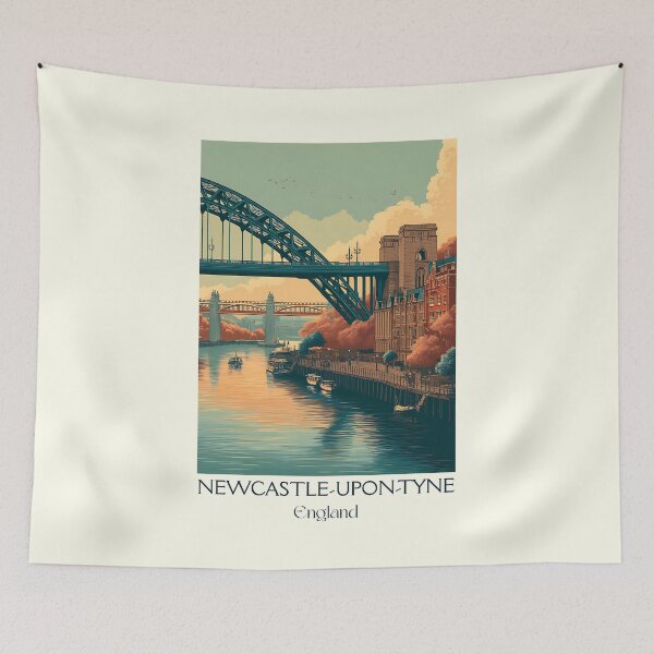 Item preview, Newcastle Upon Tyne Bridge and River Art Print designed and sold by TuncGK.