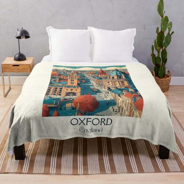 Item preview, Oxford Rooftops and Golden Hour Vintage Poster designed and sold by TuncGK.
