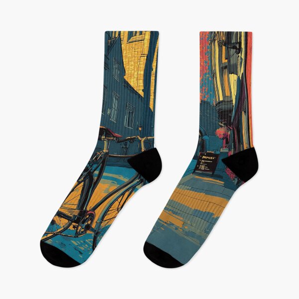 Item preview, Salisbury Cathedral and Bicyclist Retro Poster designed and sold by TuncGK.