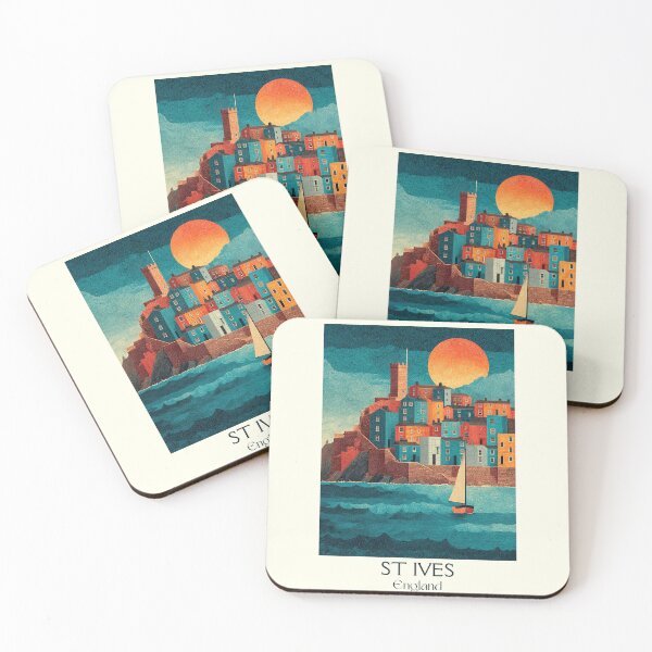 Item preview, St Ives Cornwall Coastal Sunset Poster Print designed and sold by TuncGK.