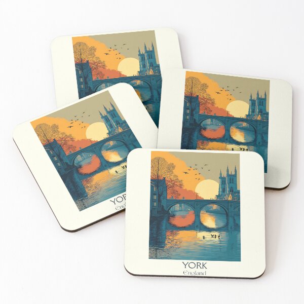 Item preview, York Sunset Bridge and Minster Travel Poster designed and sold by TuncGK.