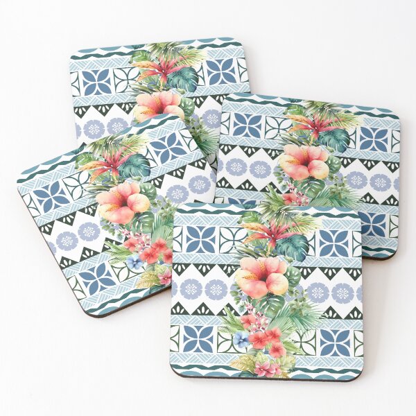 Item preview, Fiji Tropical Island Luisa Pattern Blue designed and sold by lolomastudio.