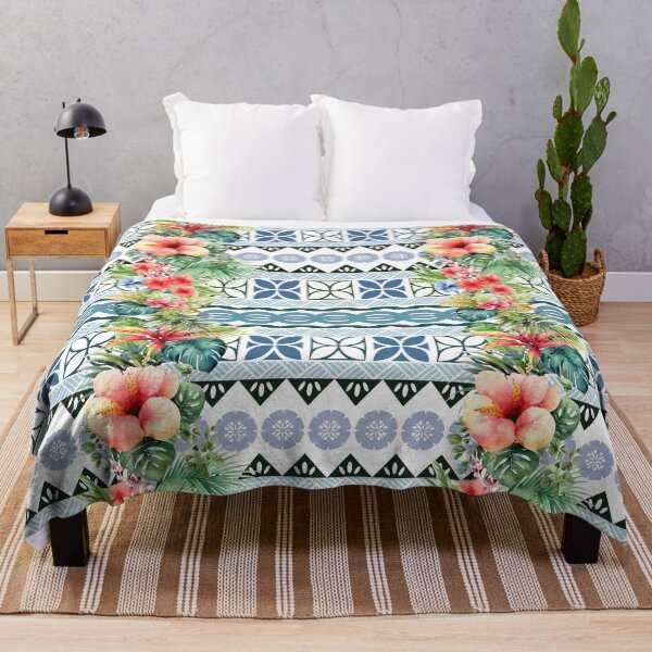 Item preview, Fiji Tropical Island Luisa Pattern Blue designed and sold by lolomastudio.