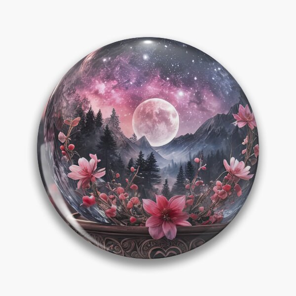 Item preview, Crystal Ball Magical Mystical with Flowers Stars and Moon designed and sold by Stephanie Laird.
