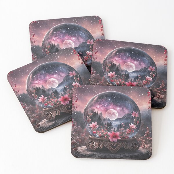 Item preview, Crystal Ball Magical Mystical with Flowers Stars and Moon designed and sold by Stephanie Laird.