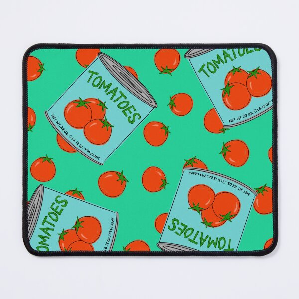 Item preview, Can of Tomatoes With Tomato Background On Teal Green Blue designed and sold by MBeesShop.