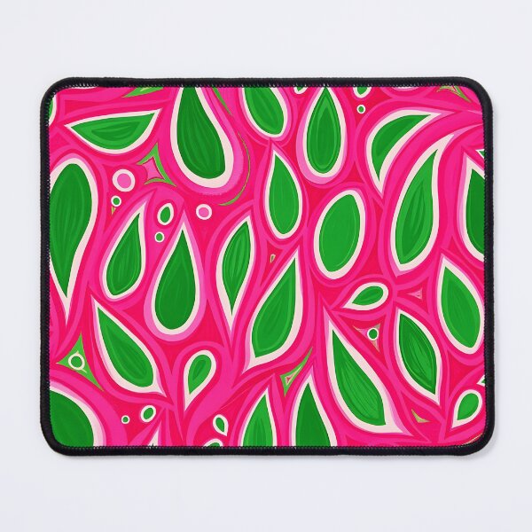 Item preview, Pink and Green Droopy Paisley-Inspired Abstract Pattern designed and sold by EmeraldeaArt.