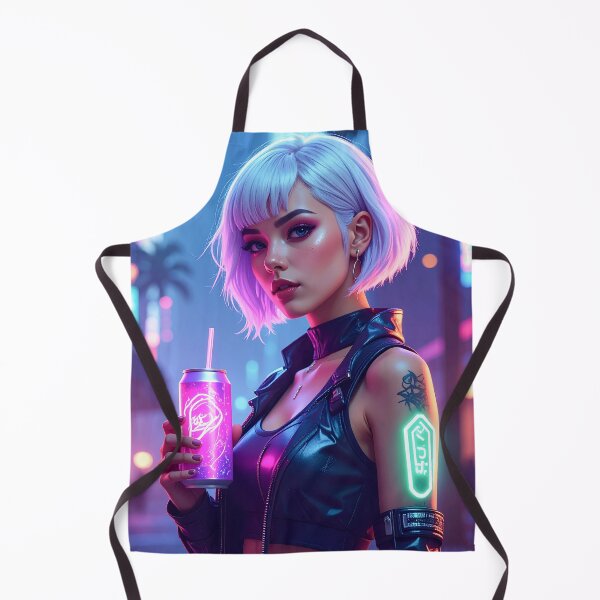 Item preview, Blonde cyber girl with glowing soda can in the city designed and sold by angel-cat-22.