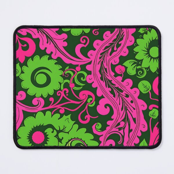 Item preview, Vibrant Pink and Green Paisley-Inspired Abstract Pattern designed and sold by EmeraldeaArt.