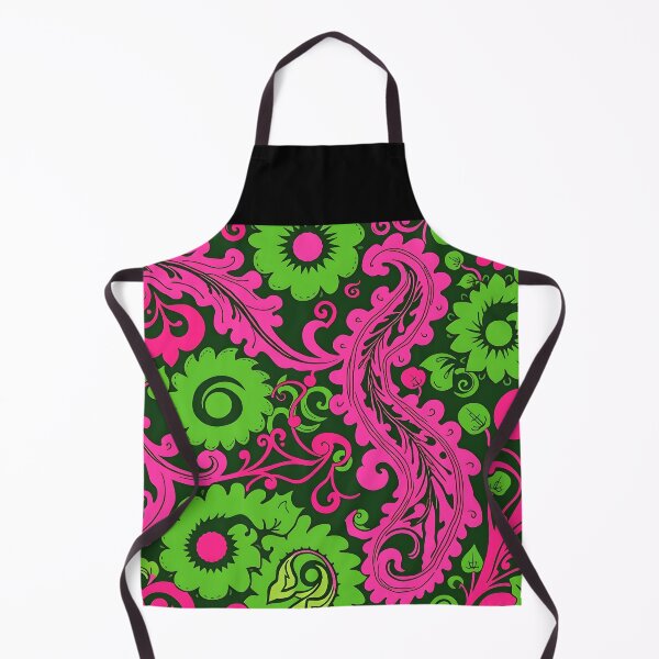 Item preview, Vibrant Pink and Green Paisley-Inspired Abstract Pattern designed and sold by EmeraldeaArt.