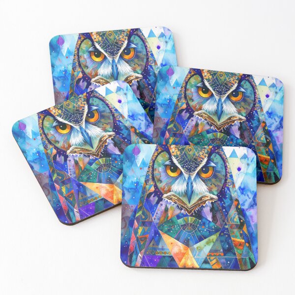 Item preview, Geometric Owl Art Piece designed and sold by Geonimalia.