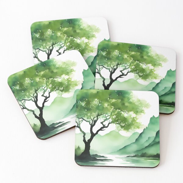Item preview, Green Silhouette Tree designed and sold by CalmnessbyChoice.