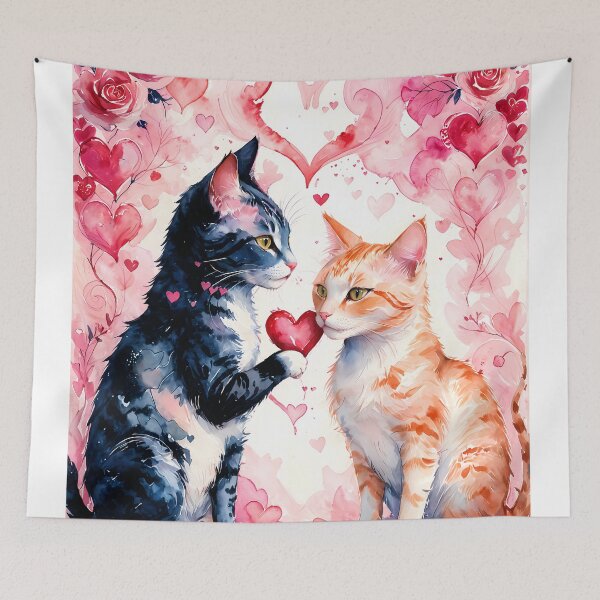 Item preview, Two Cats, One Heart designed and sold by Happyfunball's Starforge Emporium.