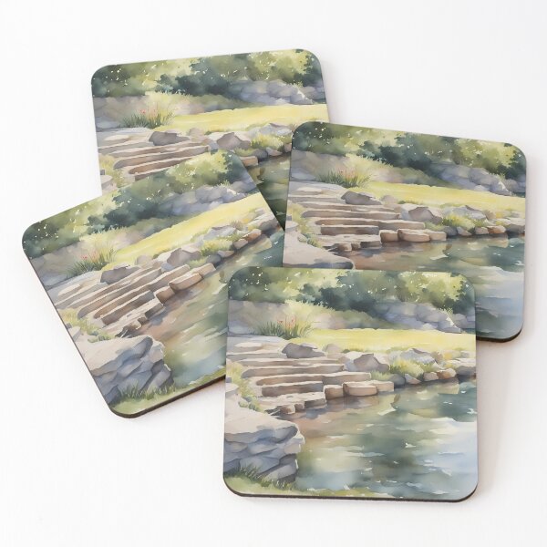 Item preview, Pond with Stairway designed and sold by CalmnessbyChoice.