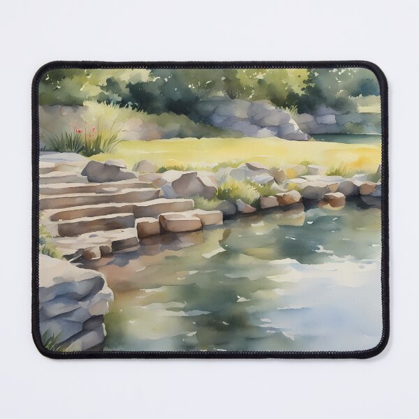 Item preview, Pond with Stairway designed and sold by CalmnessbyChoice.