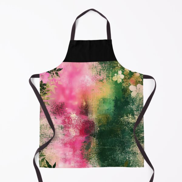 Item preview, Wicked-Inspired Pink and Dark Green Floral Mixed Media Art designed and sold by EmeraldeaArt.