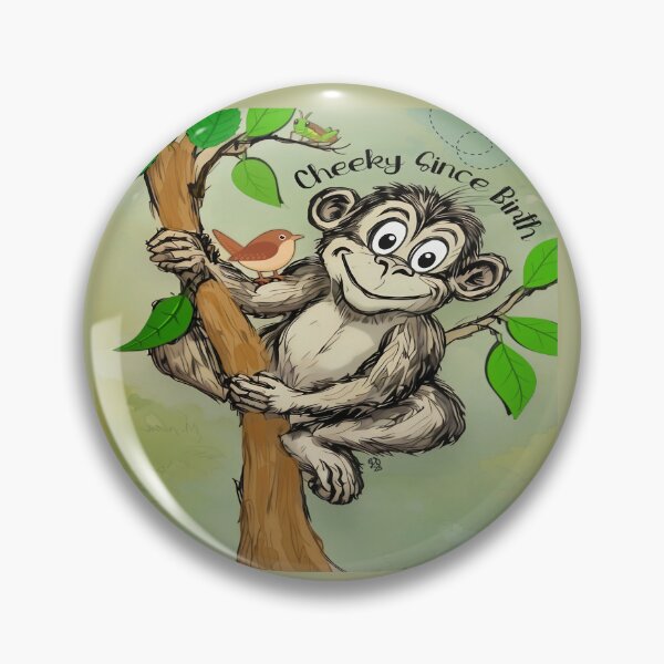 Item preview, Cheeky Monkey in Tree Illustration designed and sold by gleefulme.