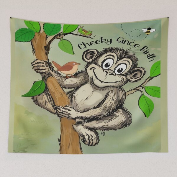 Item preview, Cheeky Monkey in Tree Illustration designed and sold by gleefulme.