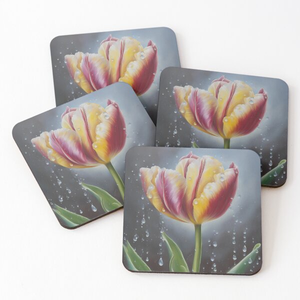 Item preview, Variegated Tulip in Rain designed and sold by CalmnessbyChoice.
