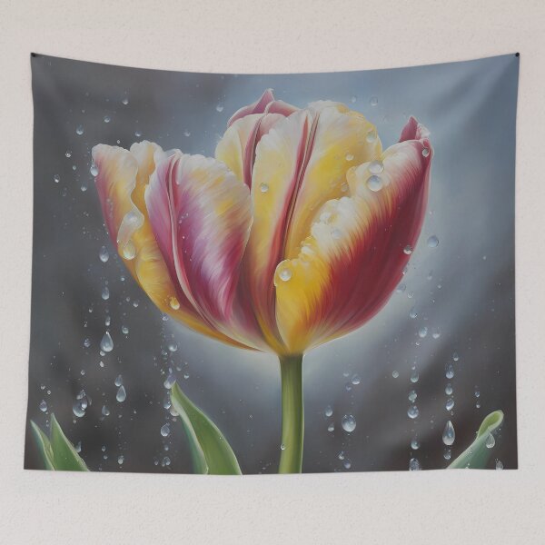 Item preview, Variegated Tulip in Rain designed and sold by CalmnessbyChoice.