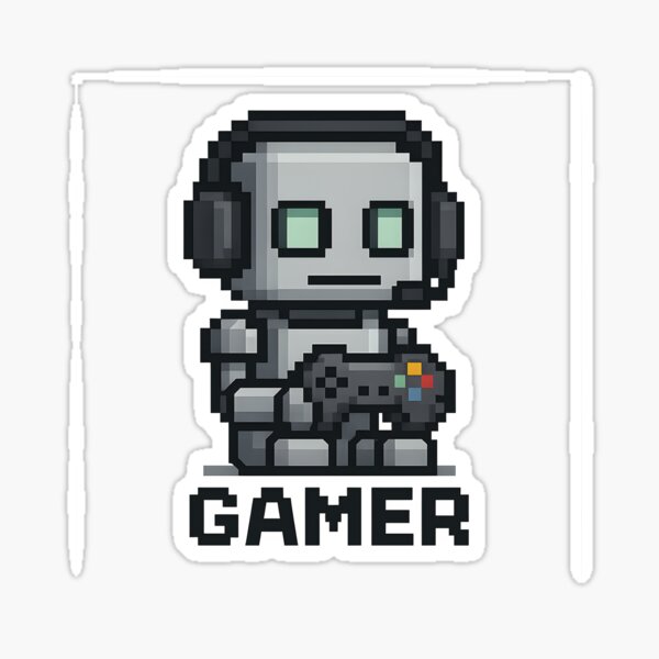 Item preview, Pixel Gamer Robot | Retro 16-Bit Gaming Buddy designed and sold by PixelGhoul.