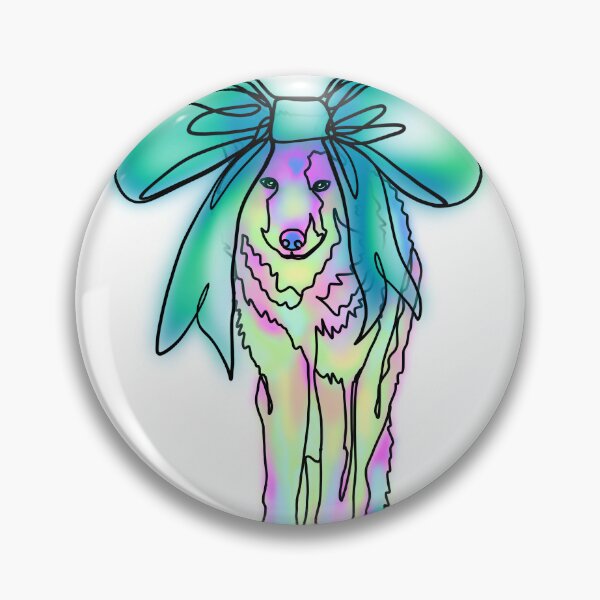 Item preview, Pastel Rainbow Wolf with Giant Teal Bow – animalzinhats designed and sold by Ashley’sAnimalz.