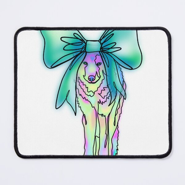 Item preview, Pastel Rainbow Wolf with Giant Teal Bow – animalzinhats designed and sold by Ashley’sAnimalz.