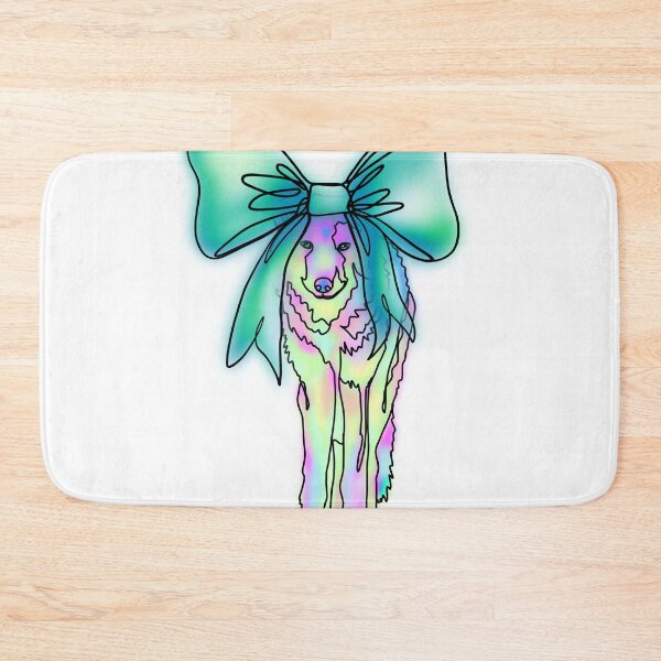 Item preview, Pastel Rainbow Wolf with Giant Teal Bow – animalzinhats designed and sold by Ashley’sAnimalz.
