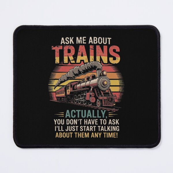Item preview, Vintage Train Lover Design - Funny Ask Me About Trains Quote designed and sold by love3617.