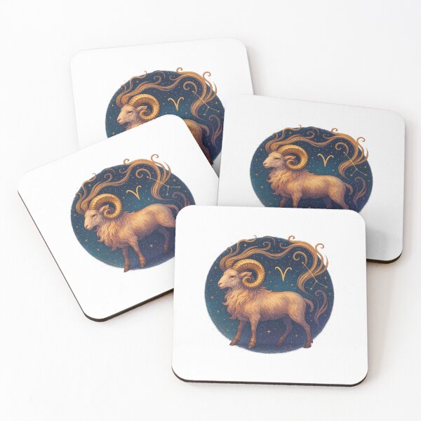 Item preview, Aries Zodiac Illustration – Celestial Ram Design, Bold Fire Sign Constellation designed and sold by Vendeloc.