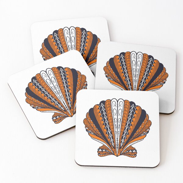 Item preview, Orange Tribal Clam Sea Shell  designed and sold by Steeb757.