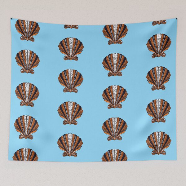 Item preview, Orange Tribal Clam Sea Shell  designed and sold by Steeb757.