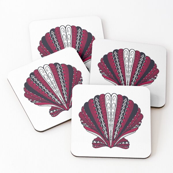Item preview, Red Tribal Clam Sea Shell  designed and sold by Steeb757.