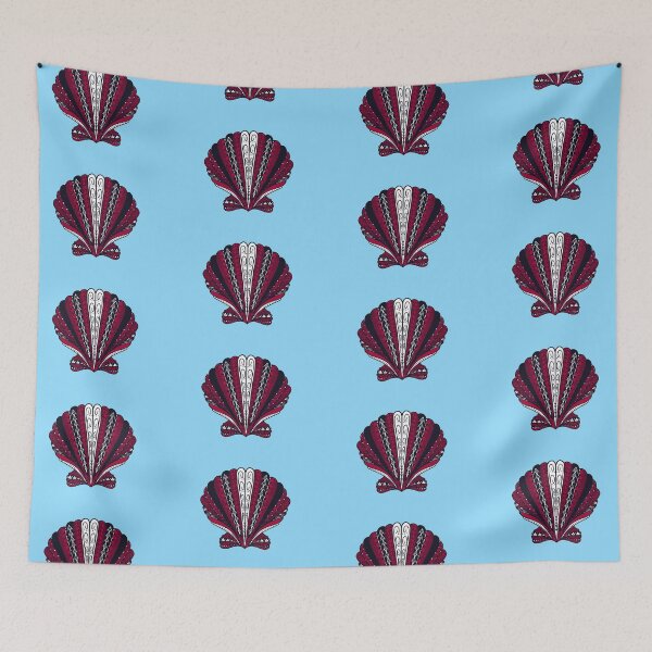 Item preview, Red Tribal Clam Sea Shell  designed and sold by Steeb757.