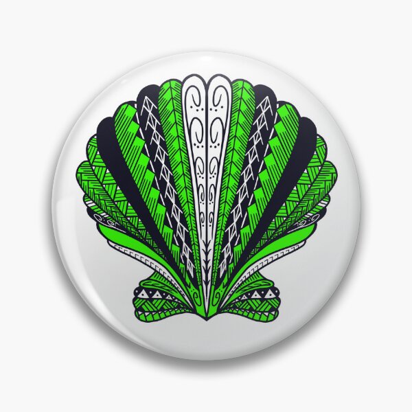 Item preview, Bright Green Tribal Clam Sea Shell  designed and sold by Steeb757.
