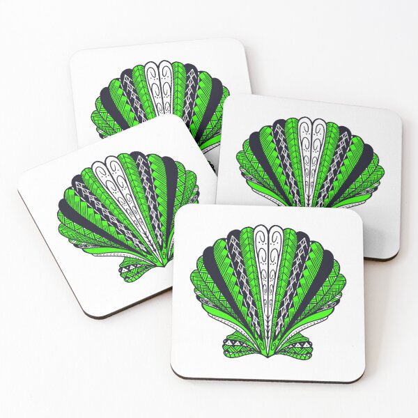 Item preview, Bright Green Tribal Clam Sea Shell  designed and sold by Steeb757.