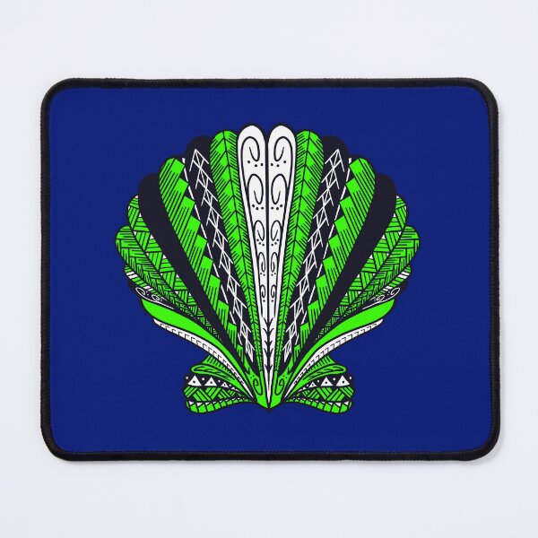 Item preview, Bright Green Tribal Clam Sea Shell designed and sold by Steeb757.