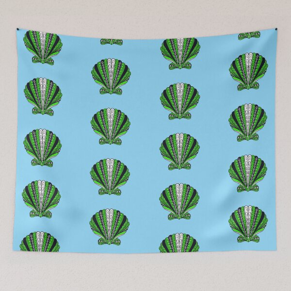 Item preview, Bright Green Tribal Clam Sea Shell  designed and sold by Steeb757.