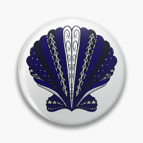 Item preview, Blue Tribal Clam Sea Shell  designed and sold by Steeb757.