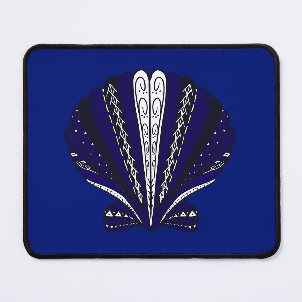 Item preview, Blue Tribal Clam Sea Shell  designed and sold by Steeb757.