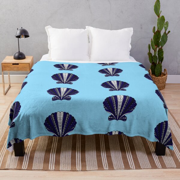 Item preview, Blue Tribal Clam Sea Shell  designed and sold by Steeb757.