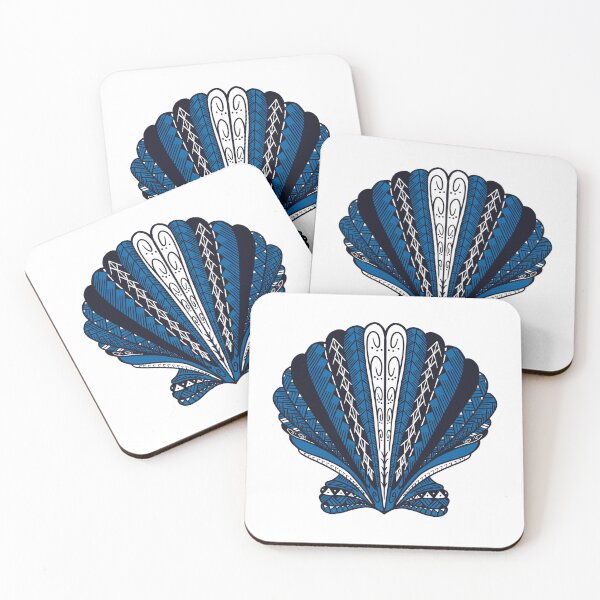 Item preview, Teal Tribal Clam Sea Shell  designed and sold by Steeb757.