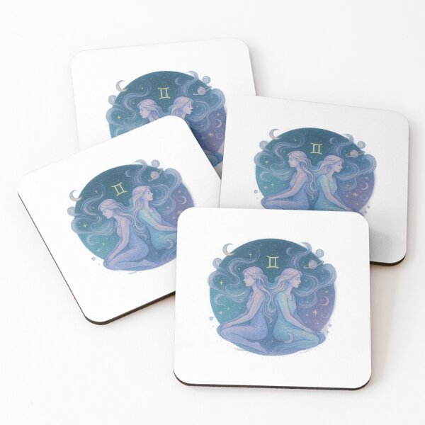 Item preview, Gemini Zodiac Illustration – Twin Star Sign, Ethereal Air Element Art designed and sold by Vendeloc.